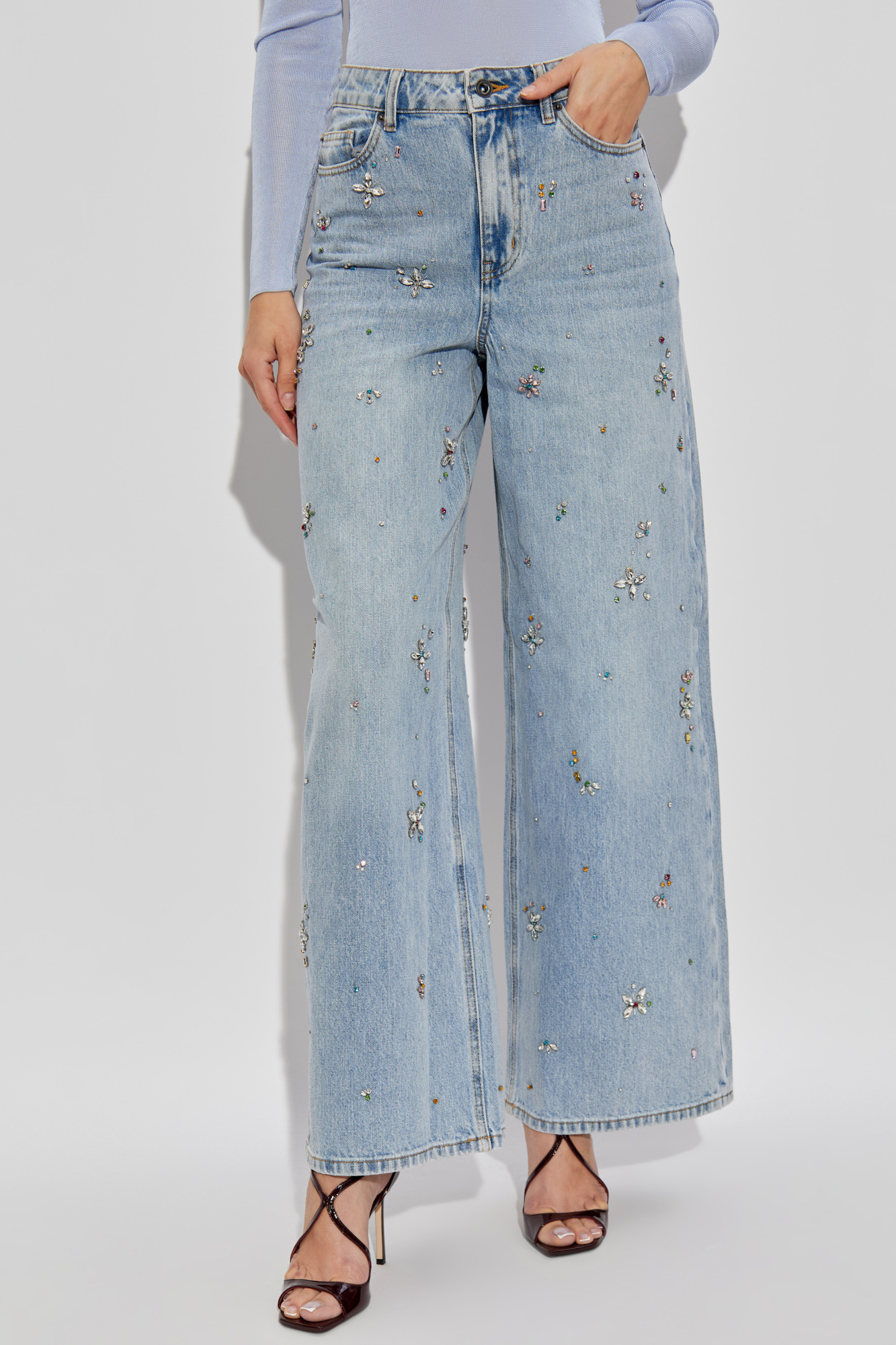 Self-Portrait Jeans with shimmering appliqués | Women's